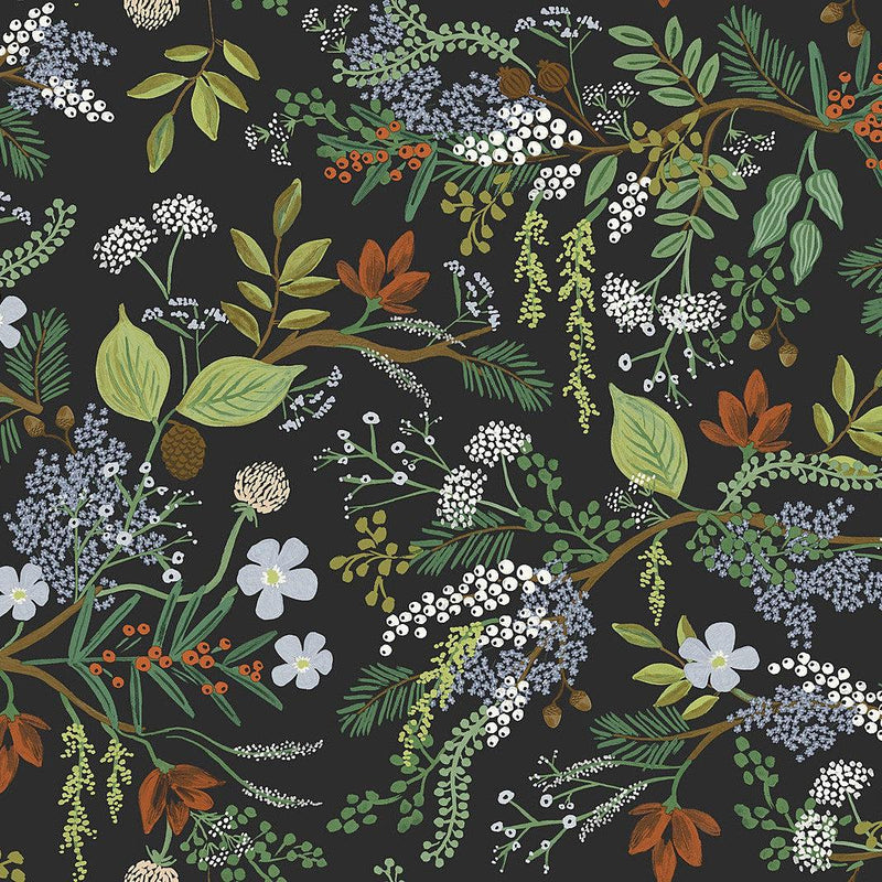 Wallpaper Juniper Forest Peel & Stick Wallpaper Sample // Black 8 x 10 