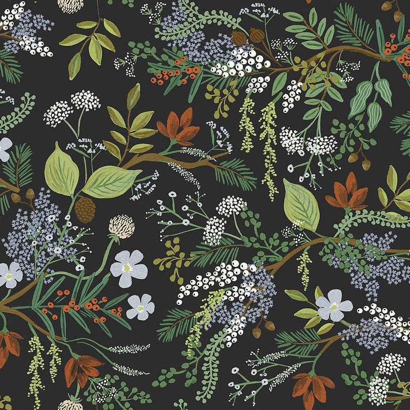 Wallpaper Juniper Forest Wallpaper Sample // Black 8 x 10 