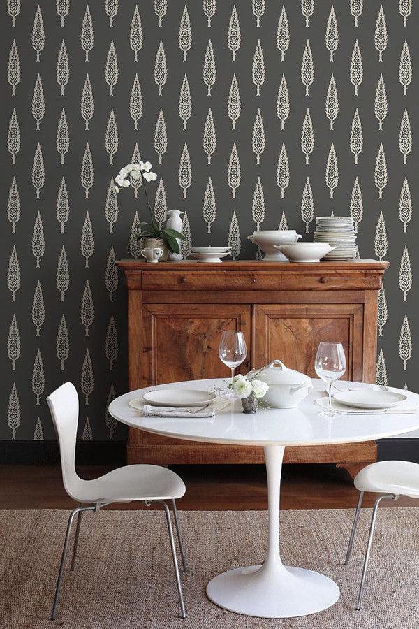 Wallpaper Juniper Tree Wallpaper // Black & Taupe 