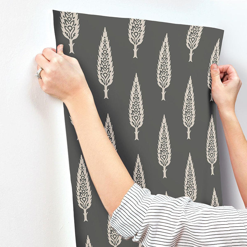 Wallpaper Juniper Tree Wallpaper // Black & Taupe 