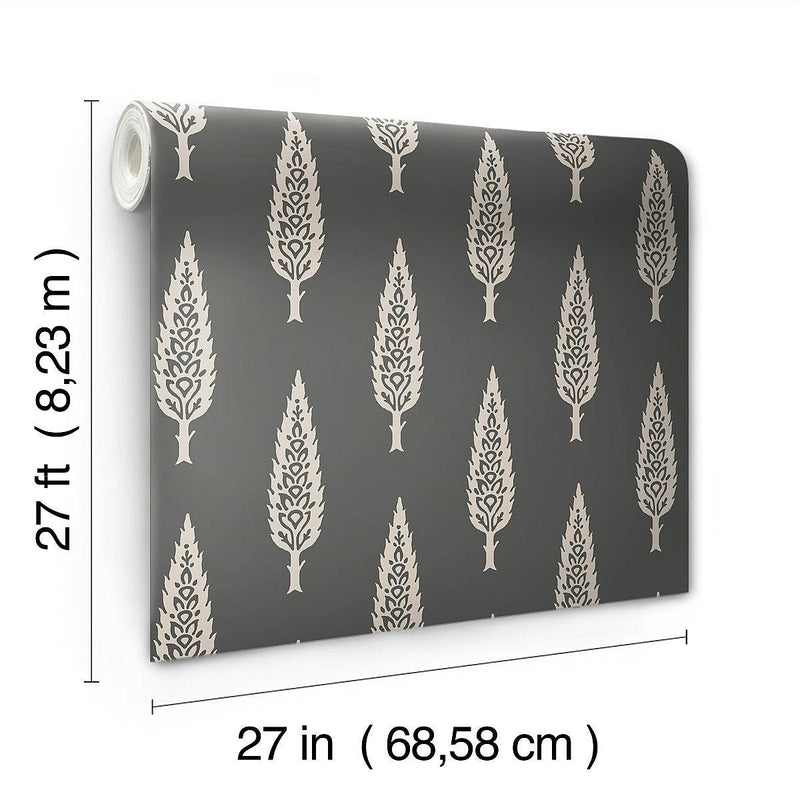 Wallpaper Juniper Tree Wallpaper // Black & Taupe 