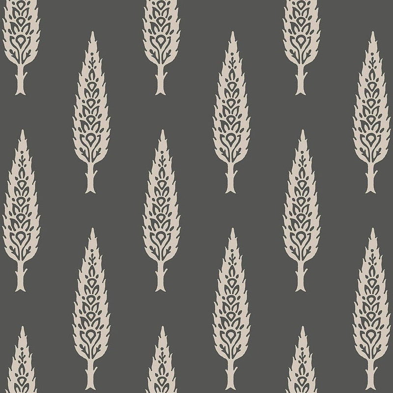 Wallpaper Juniper Tree Wallpaper Sample // Black & Taupe 8 x 10 