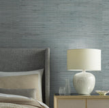 Wallpaper Jute Wallpaper // Silver & Aqua Metallic 