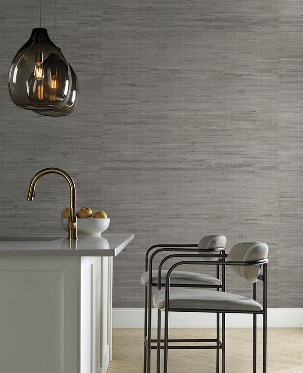 Wallpaper Jute Wallpaper // Silver & Blue Metallic 