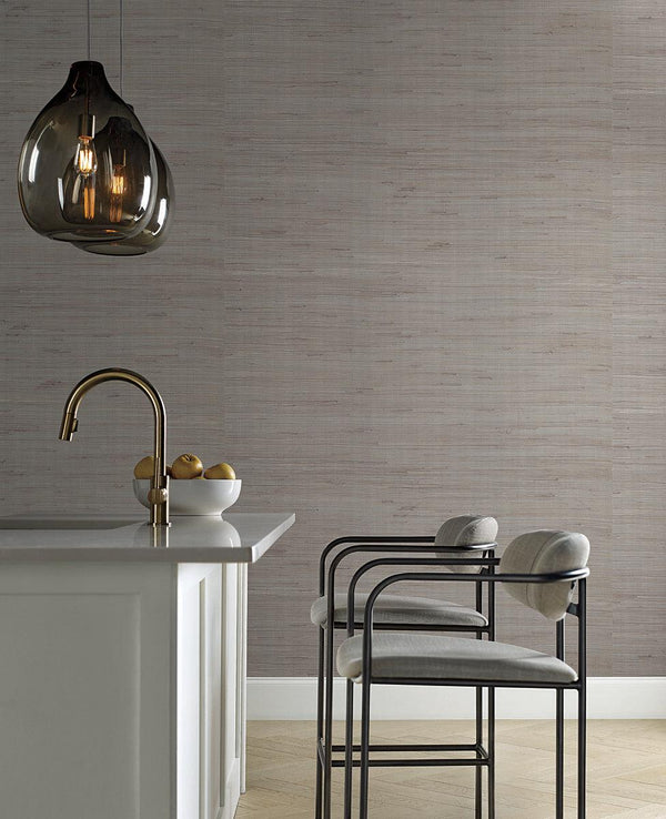 Wallpaper Jute Wallpaper // Silver & Taupe Metallic 