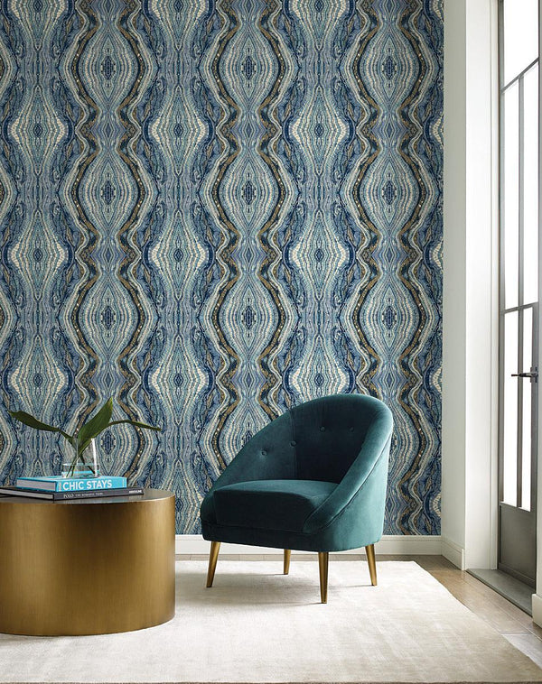 Wallpaper Kaleidoscope Peel & Stick Wallpaper // Blue 