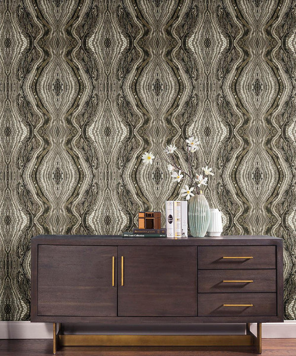 Wallpaper Kaleidoscope Peel & Stick Wallpaper // Dark Grey 