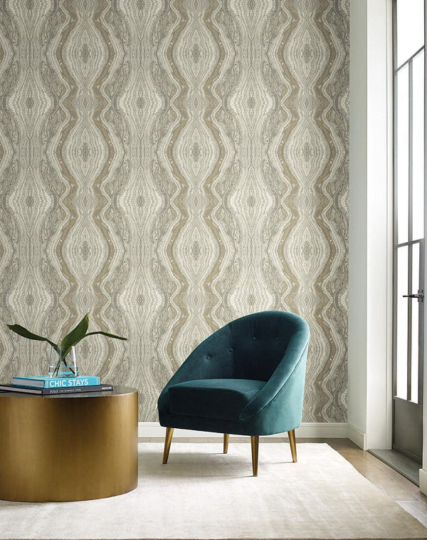 Wallpaper Kaleidoscope Peel & Stick Wallpaper // Light Grey 