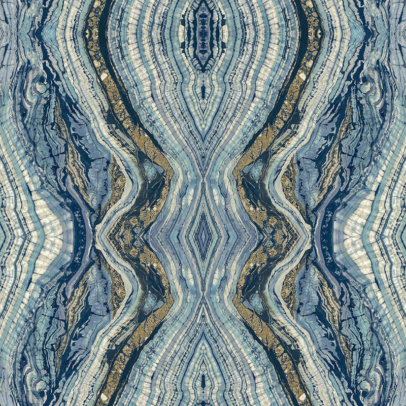Wallpaper Kaleidoscope Peel & Stick Wallpaper Sample // Blue 8 x 10 