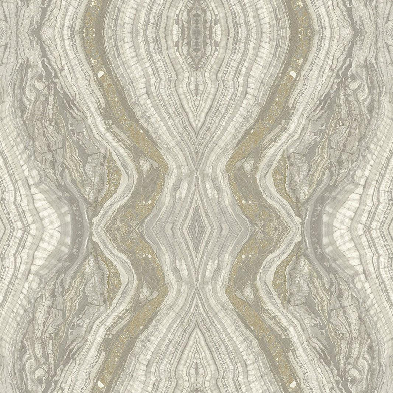 Wallpaper Kaleidoscope Peel & Stick Wallpaper Sample // Light Grey 8 x 10 