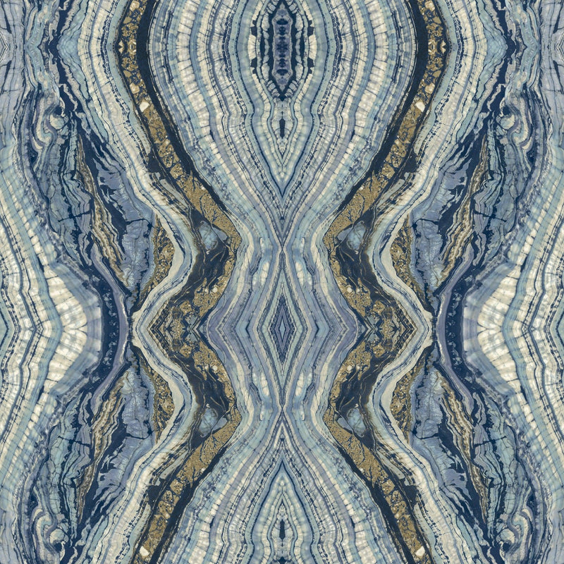 Wallpaper Kaleidoscope Wallpaper Sample // Blue 8 x 10 