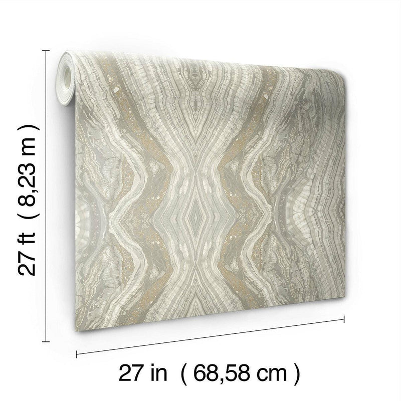 Wallpaper Kaleidoscope Wallpaper Sample // Light Grey 8 x 10 