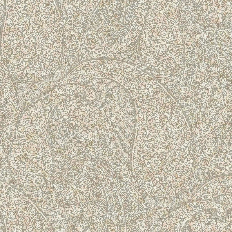 Wallpaper Kashmir Dreams Paisley Wallpaper Sample // Pink 8 x 10 