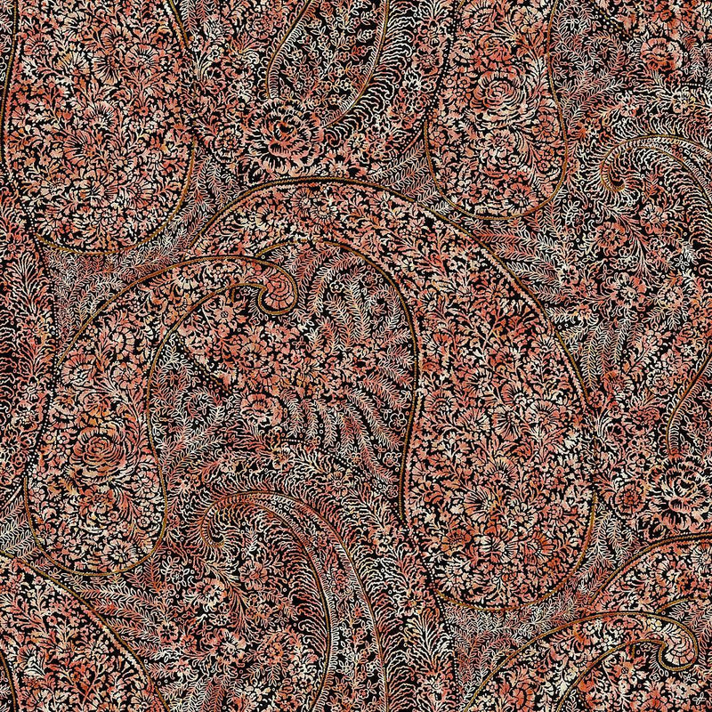 Wallpaper Kashmir Dreams Paisley Wallpaper Sample // Red 8 x 10 