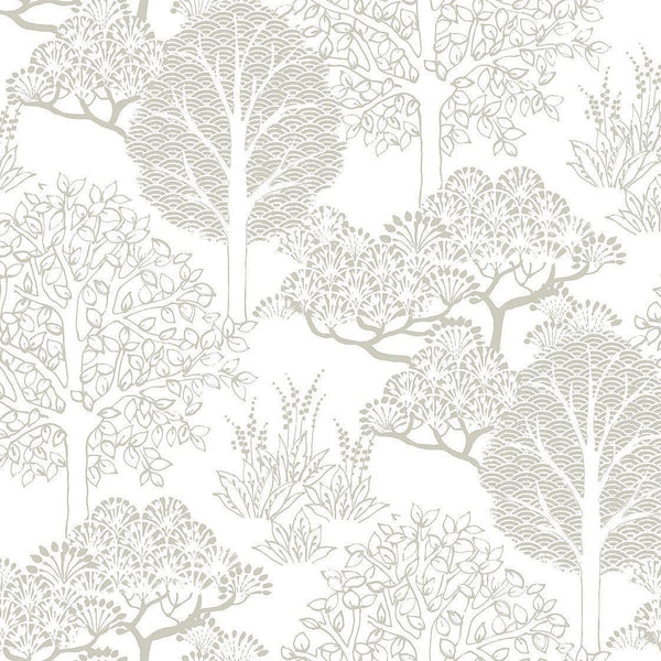 Wallpaper Kimono Trees Wallpaper // Metallic 