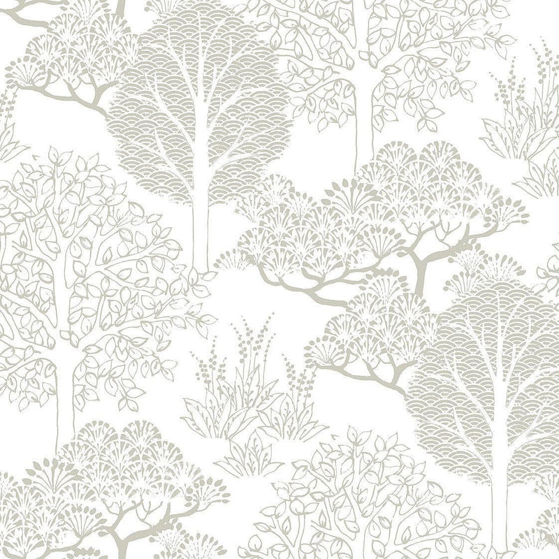 Wallpaper Kimono Trees Wallpaper Sample // Metallic 8 x 10 