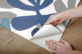 Wallpaper Kinetic Tropical Peel & Stick Wallpaper // Blue & Grey 