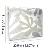 Wallpaper Kinetic Tropical Peel & Stick Wallpaper // Grey & Beige 