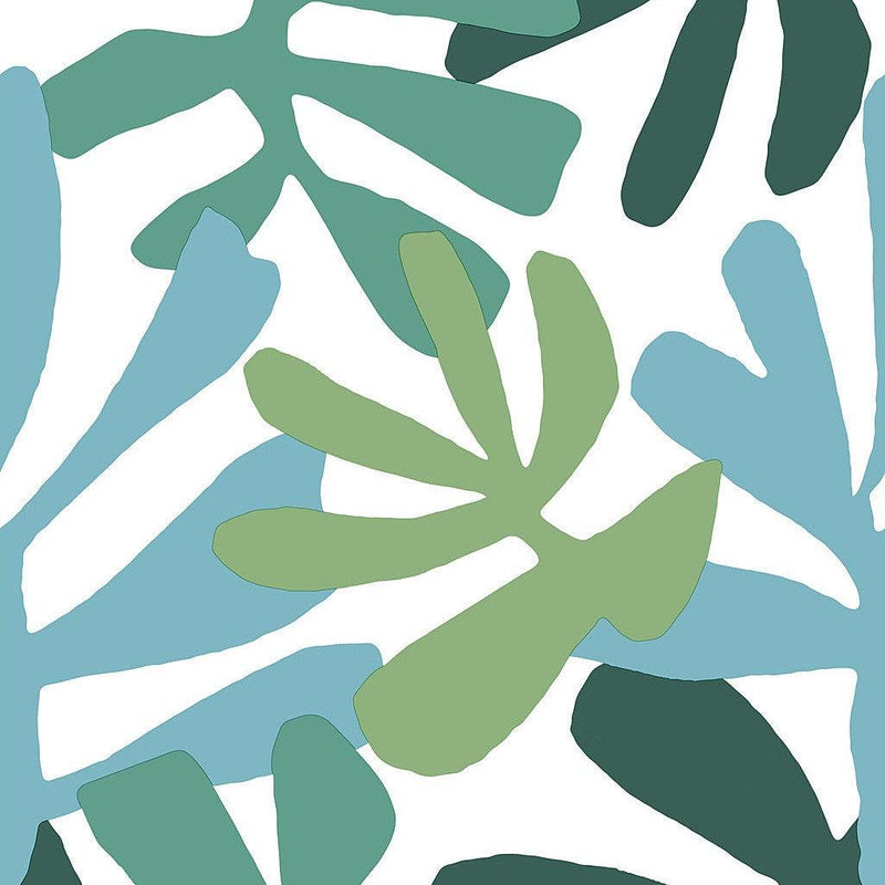 Wallpaper Kinetic Tropical Peel & Stick Wallpaper Sample // Blue & Green 8 x 10 