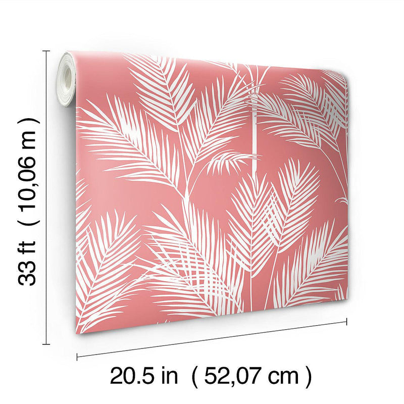 Wallpaper King Palm Silhouette Wallpaper // Coral 