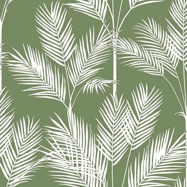 Wallpaper King Palm Silhouette Wallpaper // Green 