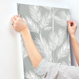 Wallpaper King Palm Silhouette Wallpaper // Grey 