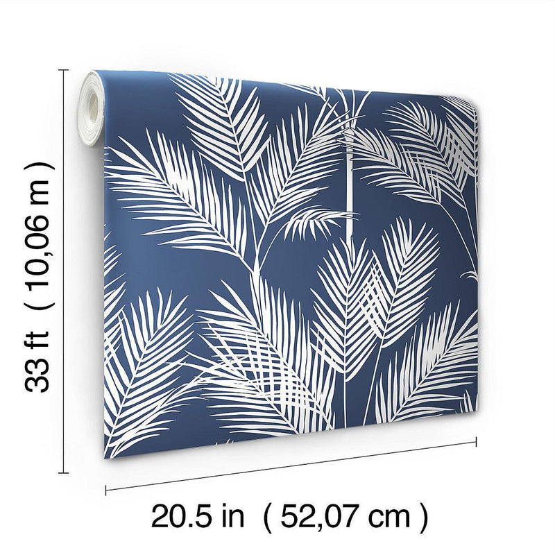 Wallpaper King Palm Silhouette Wallpaper // Navy 