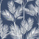 Wallpaper King Palm Silhouette Wallpaper // Navy 