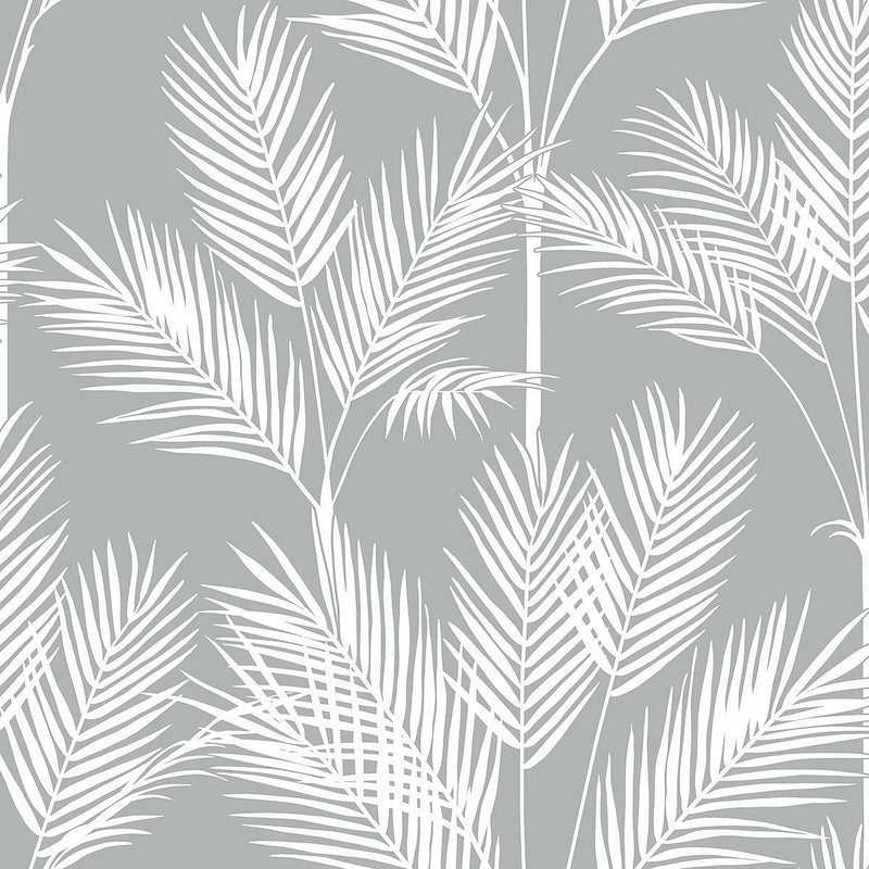Wallpaper King Palm Silhouette Wallpaper Sample // Grey 8 x 10 