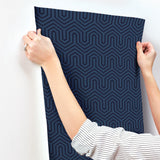 Wallpaper Labyrinth Wallpaper // Blue & Pearl 