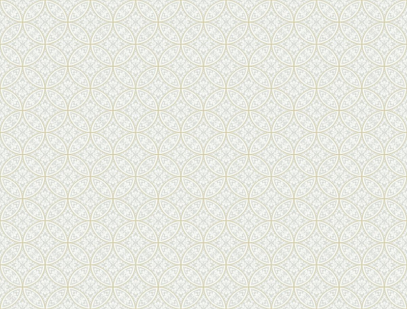 Wallpaper Lacey Circle Geo Wallpaper // Cream & Grey 