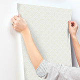 Wallpaper Lacey Circle Geo Wallpaper // Cream & Grey 