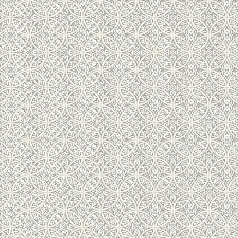 Wallpaper Lacey Circle Geo Wallpaper // Grey 
