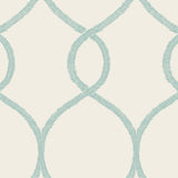 Wallpaper Laurel Leaf Ogee Wallpaper // Teal 