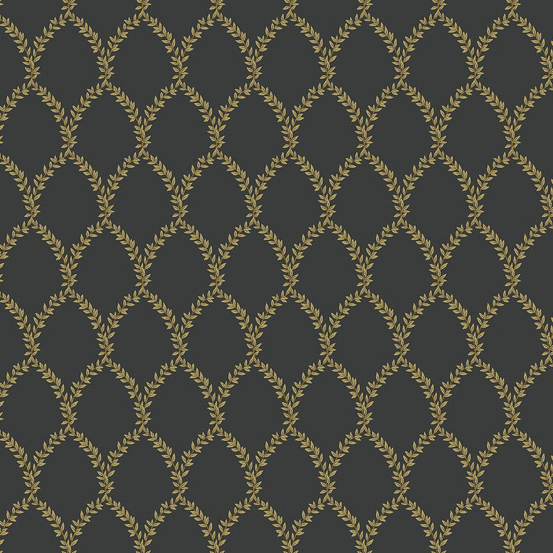Wallpaper Laurel Wallpaper // Gold & Black 