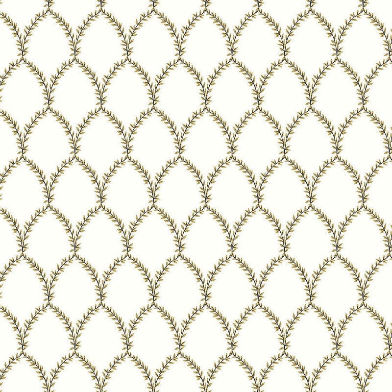 Wallpaper Laurel Wallpaper // Gold & White 