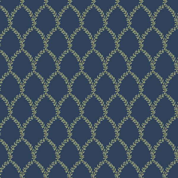 Wallpaper Laurel Wallpaper // Navy 