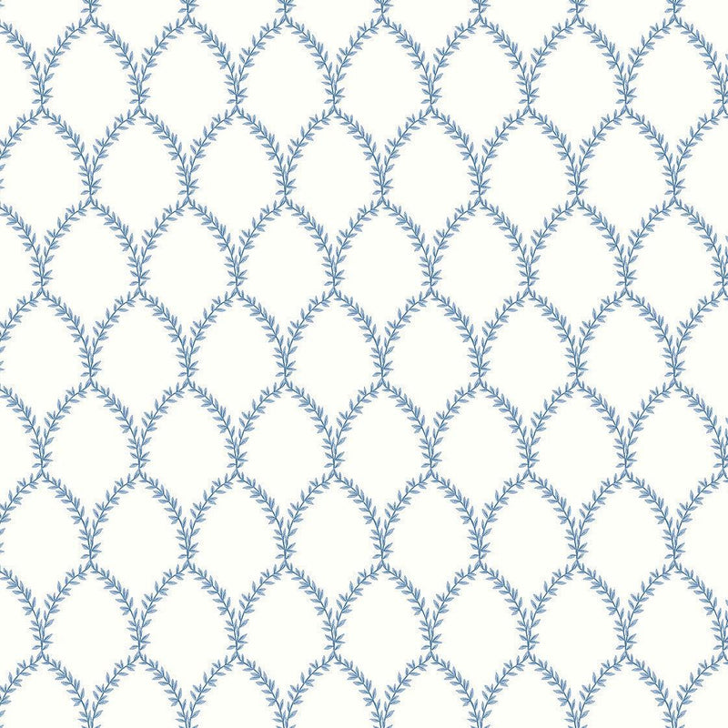 Wallpaper Laurel Wallpaper Sample // Blue & White 8 x 10 