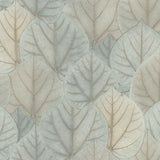 Wallpaper Leaf Concerto Peel & Stick Wallpaper // Blue & Taupe 