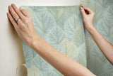 Wallpaper Leaf Concerto Peel & Stick Wallpaper // Turquoise 