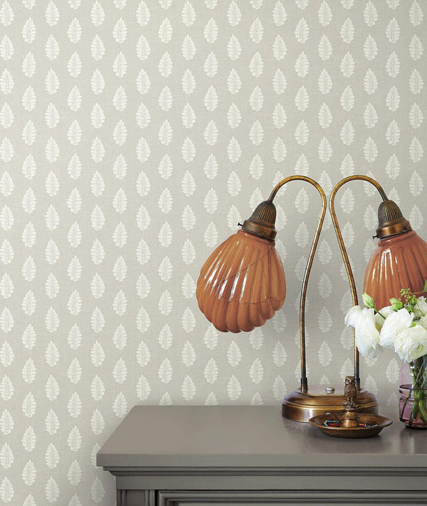 Wallpaper Leaf Pendant Wallpaper // Grey 