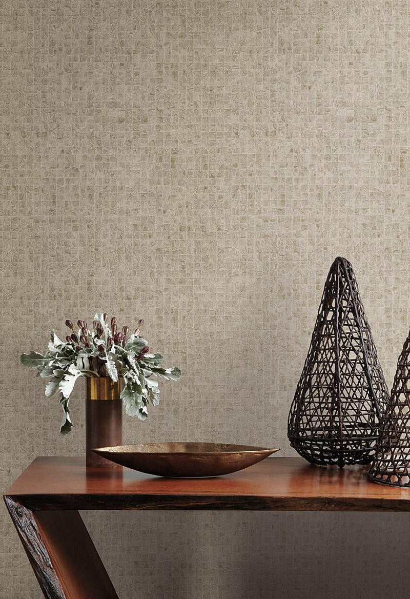 Wallpaper Leather Lux Wallpaper // Beige 