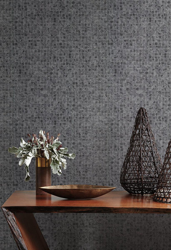 Wallpaper Leather Lux Wallpaper // Grey 