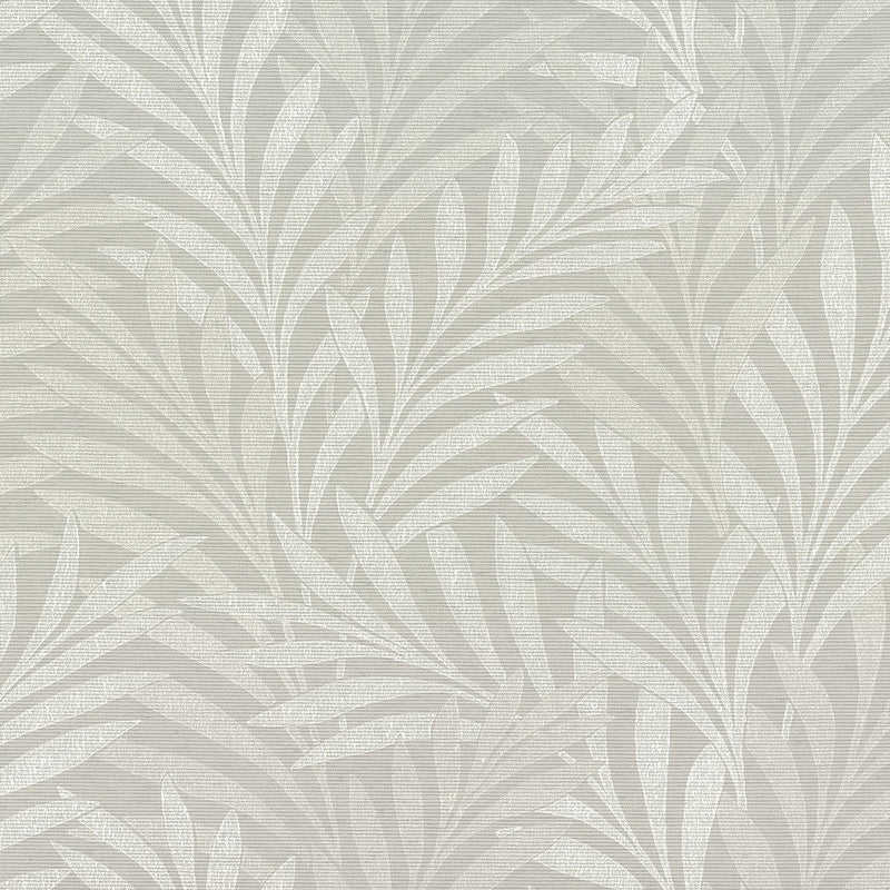 Wallpaper Leaves Stripe Wallpaper // Grey 