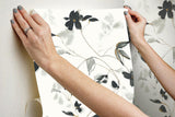 Wallpaper Linden Flower Peel & Stick Wallpaper // Black 