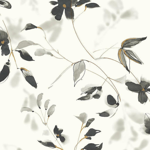 Wallpaper Linden Flower Peel & Stick Wallpaper // Black 