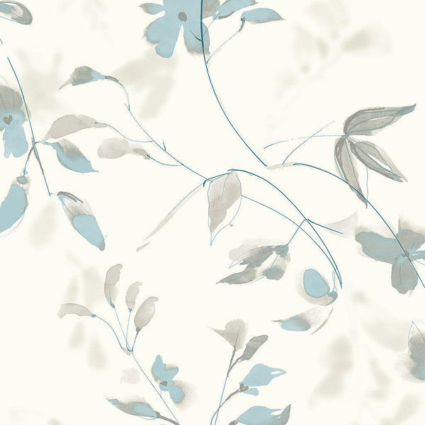 Wallpaper Linden Flower Peel & Stick Wallpaper // Spa Blue 