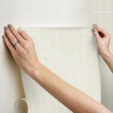 Wallpaper Linear Gridwork Wallpaper // Beige 