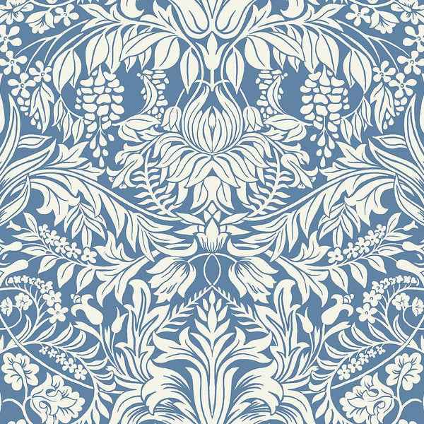 Wallpaper Lockwood Damask Wallpaper // Blue 