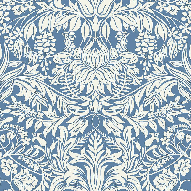 Wallpaper Lockwood Damask Wallpaper // Blue 